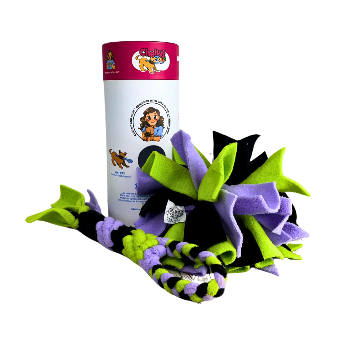 3-in-1 Enrichment Tube for Dogs - Tug Toy, Treat Dispenser & Snuffle Ball - Blue