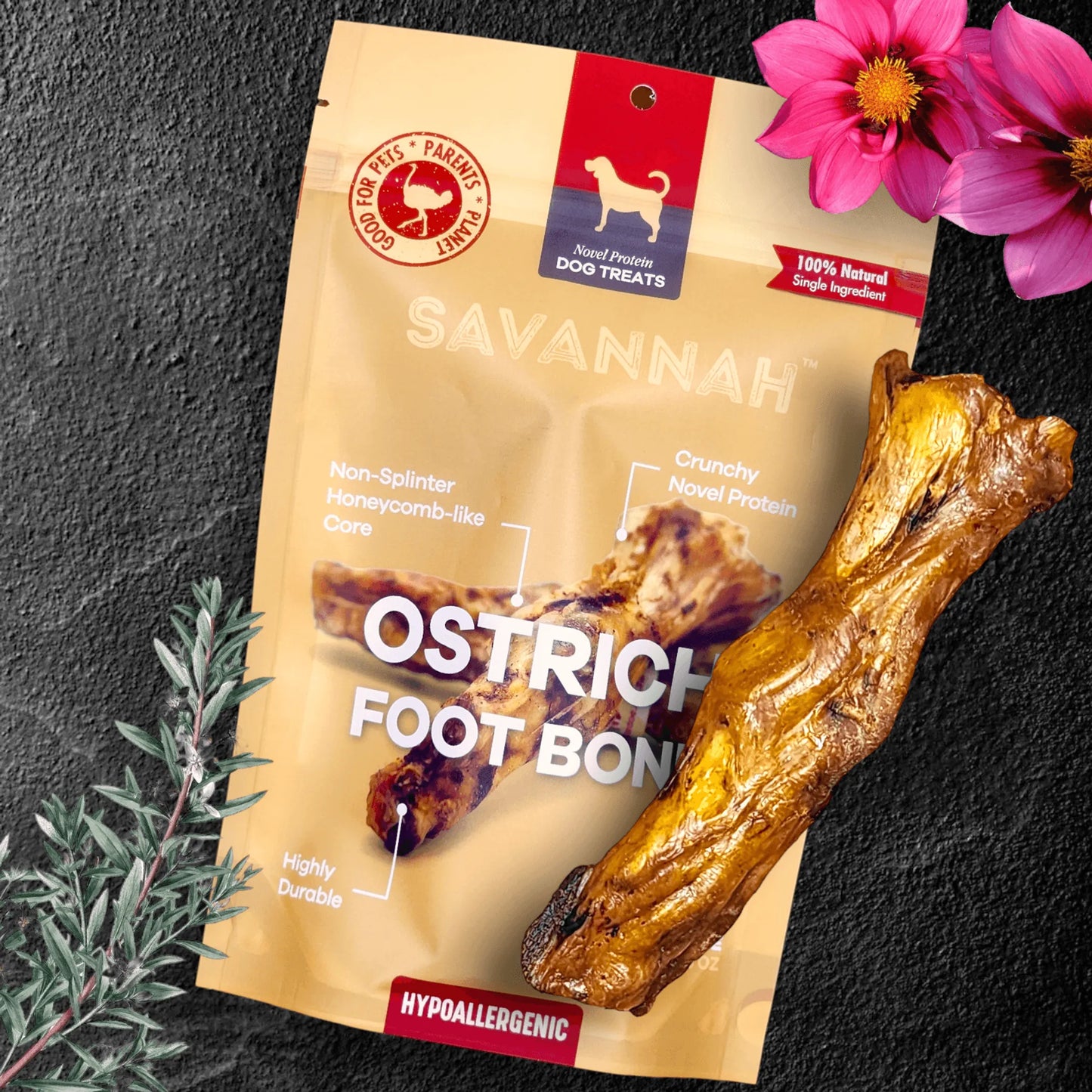 Ostrich Foot Bone : The Flavorful & Long-Lasting Chew for Medium to Large Dogs