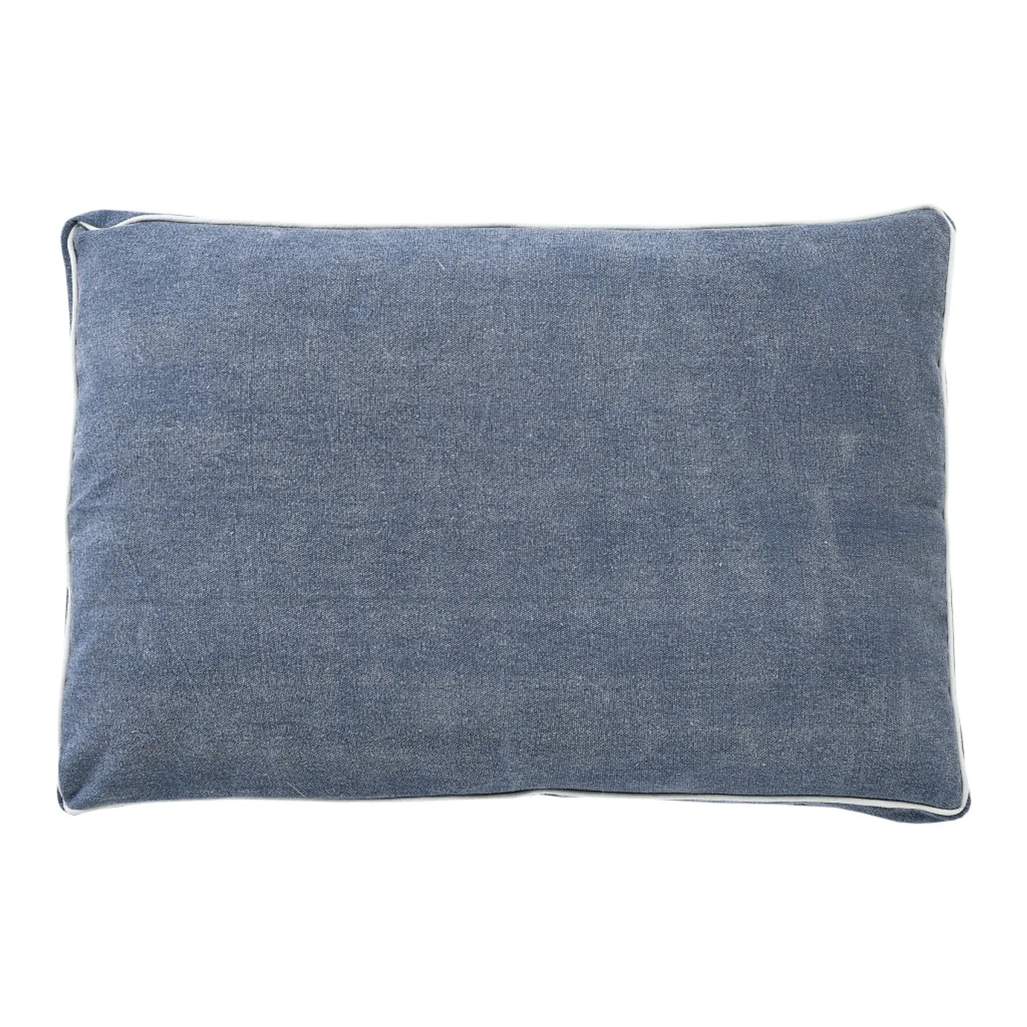 24" X 36" Stonewashed Blue Pillow Style Pet Bed With Removable Cover