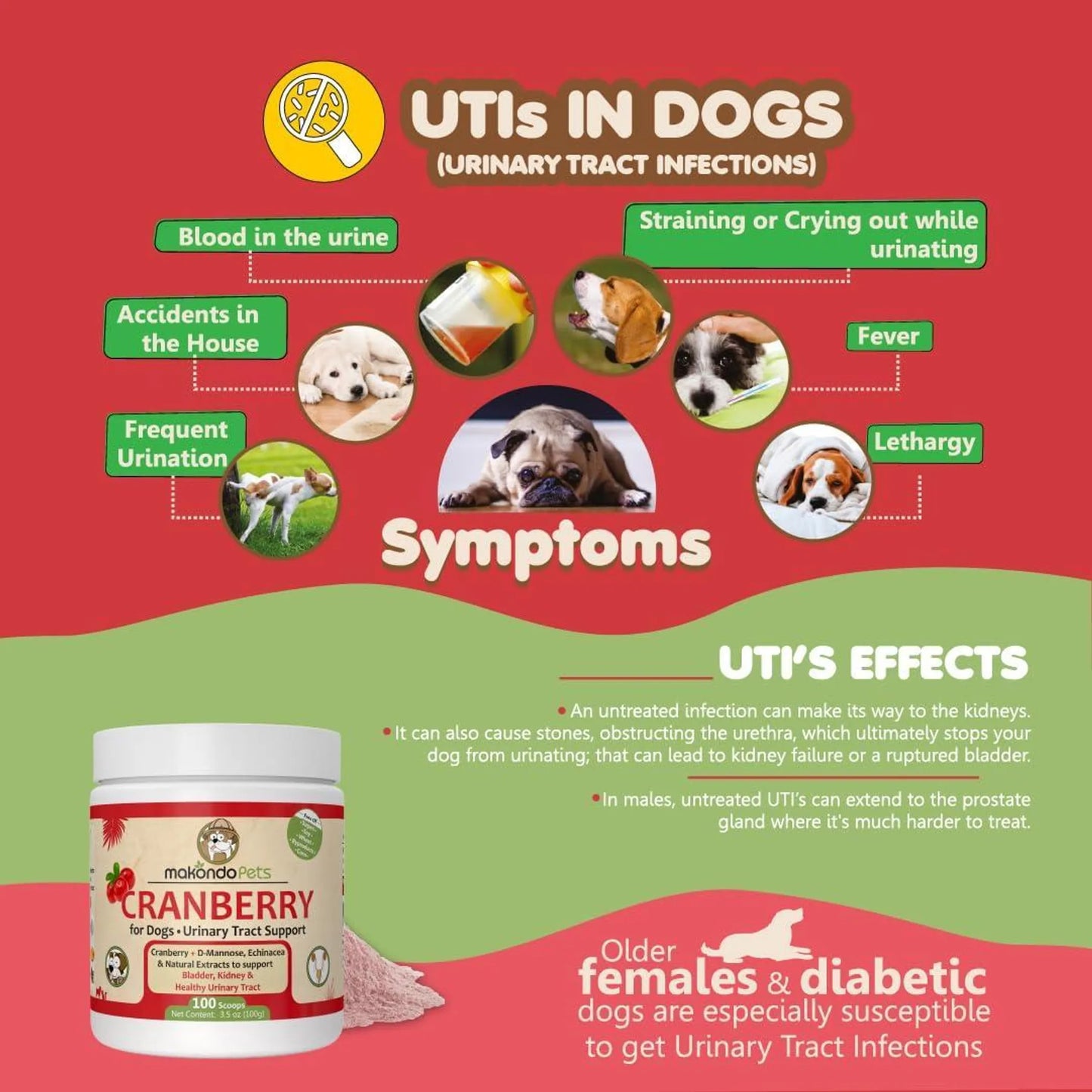 Cranberry for Dogs in Powder UTI Bladder Support